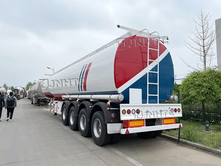 China Jnhtc 3-4 Axle aluminium Steel Fuel Tank Trailer 28000- 70000 Liters Liquid New or Used Fuel Oil Tanker Semi Trailer for Sale