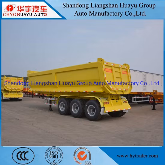 3 Axle U Shape/Type Dump/Tipper/Tipping Semi Trailer for Construction Waste/Sand Transport