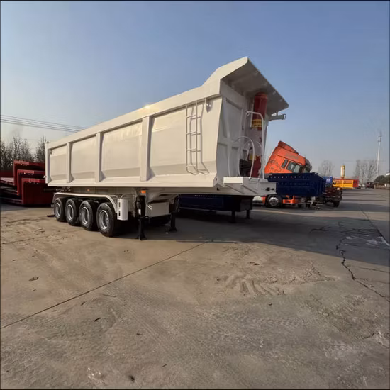 30 Ton Heavy U Shape Dumper Truck Trailer, End Tipper Semi Trailer